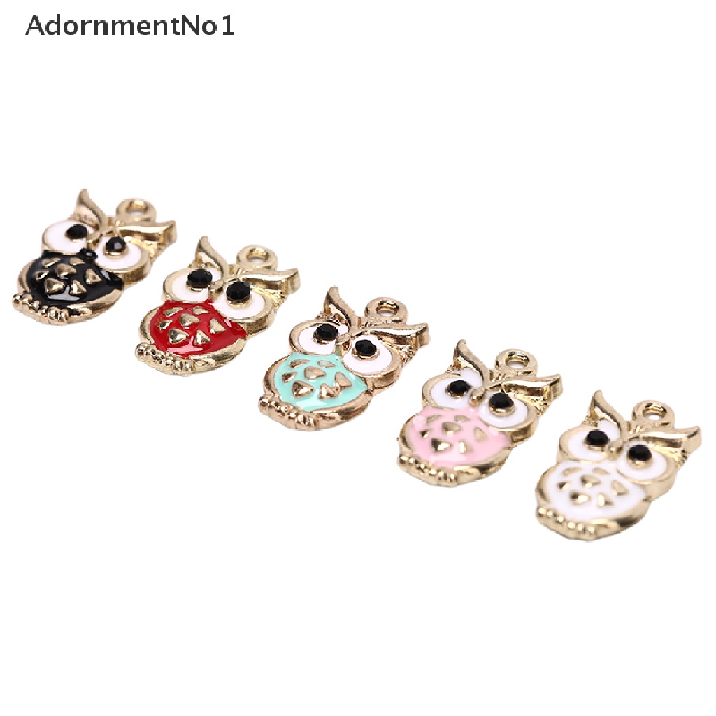 (AdornmentNo1) 10pcs / Lot Liontin Enamel Bentuk Burung Hantu Bahan Alloy Untuk Kerajinan Tangan DIY