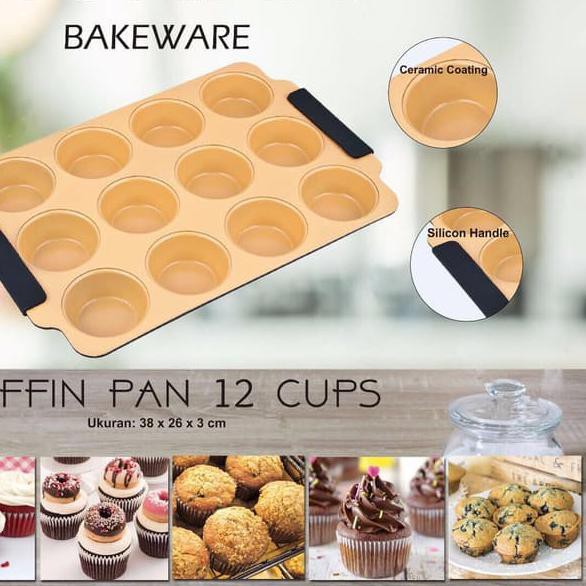 ▼Terupdate▼ _MONNA BAKEWARE SIGNORA :  Muffin Pan 12cups Muffins Cup Cetakan Muffin Asli _ ★★★