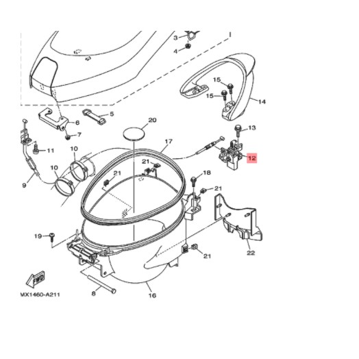 seat lock assy engsel kunci jok nouvo z &amp; nouvo lele ori ygp 5LW-24780-00