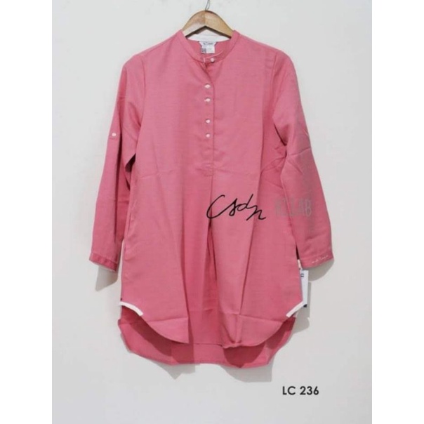 Blouse Tunik Atasan Katun Baloteli Polos Warna Pink Le Couture