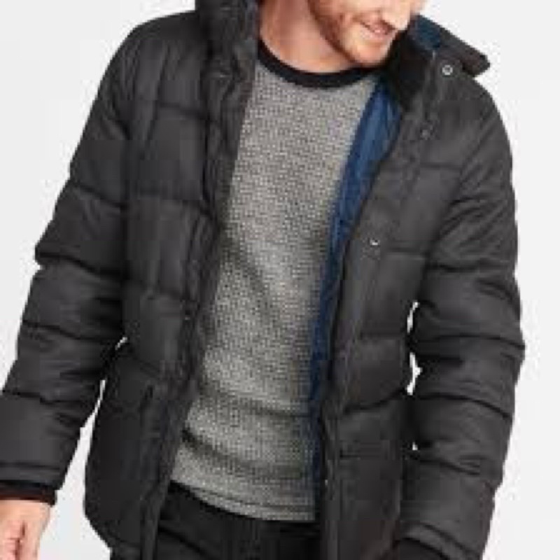 Jaket Pria Old Navy Mens Detachable Hood Puffer Jacket