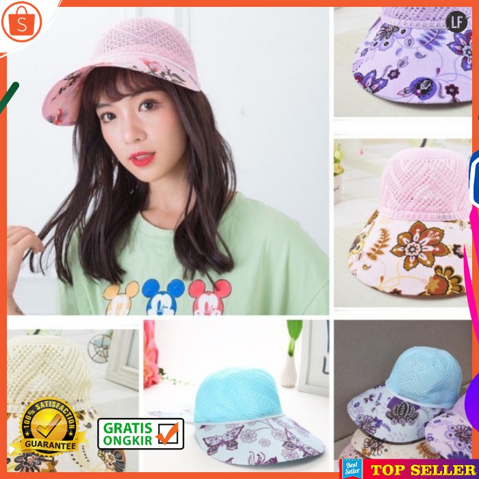 TOPI PANTAI WANITA KOREA VISOR CAP ZUMBA WOMEN HAT KOREA IMPORT OLAHRAGA SPORT A99