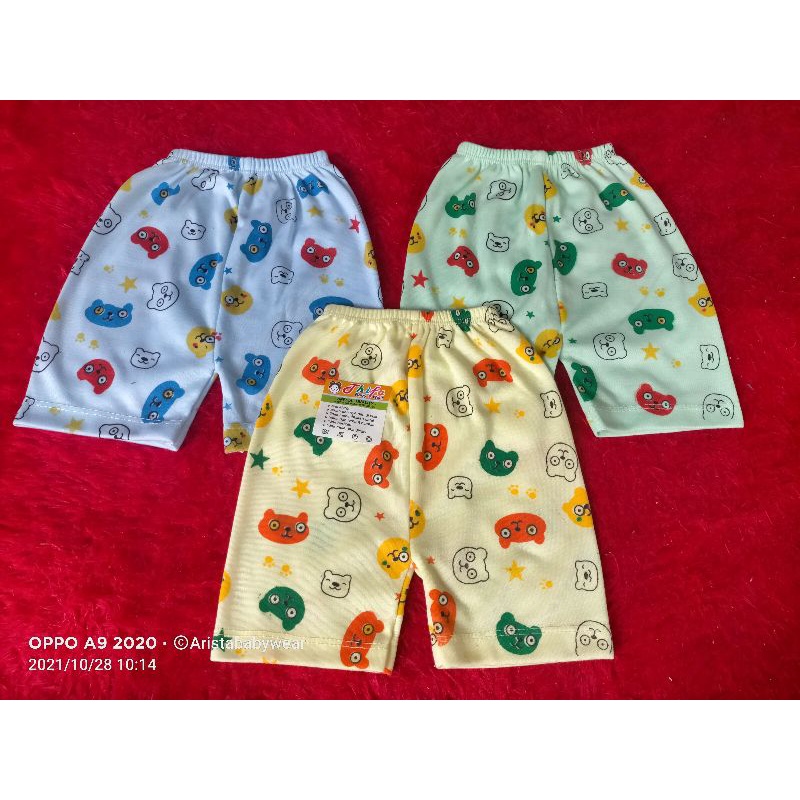 ARISTAbaby - (3PCS) CELANA PENDEK BAYI, FULL MOTIF