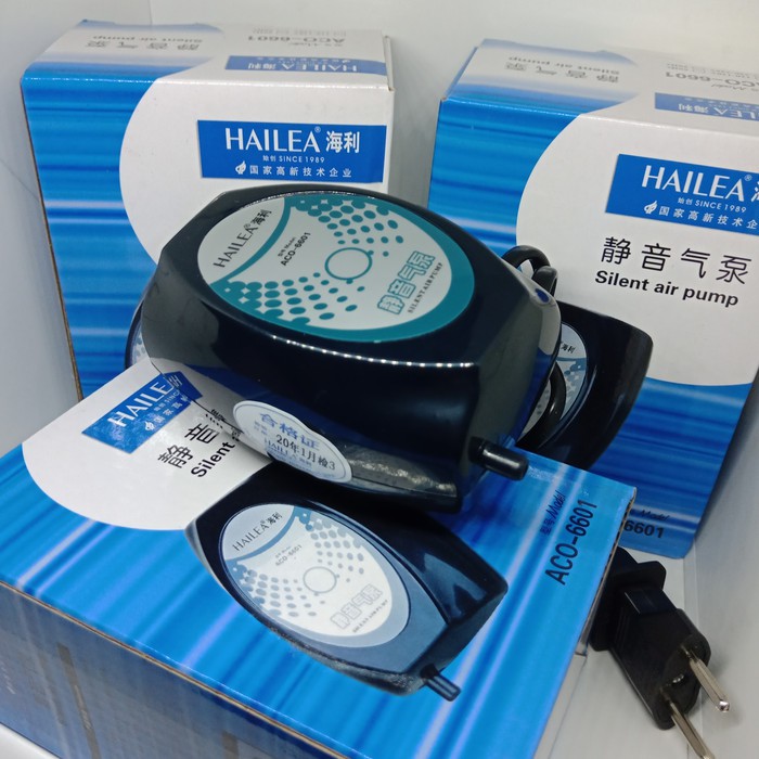 Silent air pump /mesin aerator 1 lubang silent Hailea Aco-6601 ACo6601