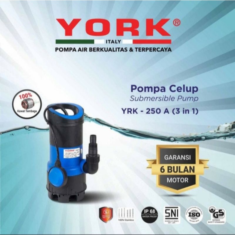 (3in1) Pompa celup air YORK YRK-250A