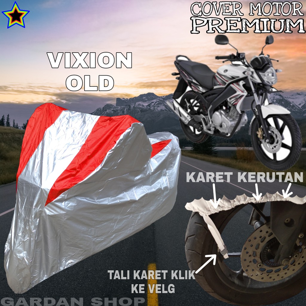 Sarung Motor VIXION OLD Silver MERAH Body Cover Penutup Motor Vixion Old PREMIUM