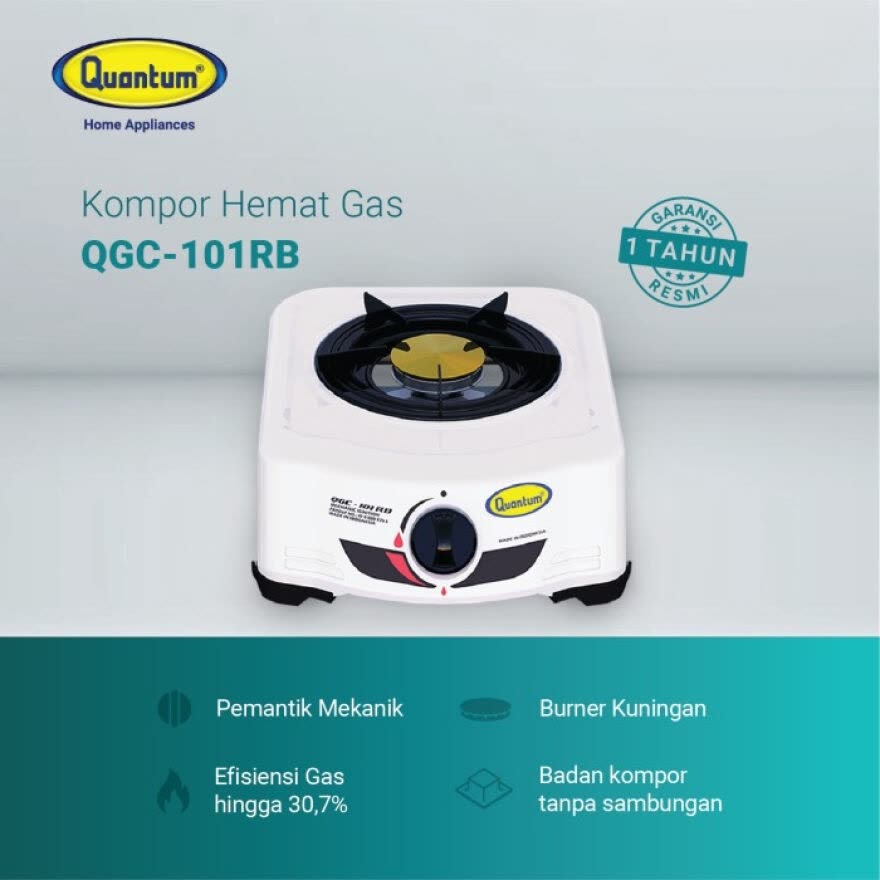 Paket Kompor Gas 1 Tungku QGC 101 RB dan Selang Regulator QRL 142