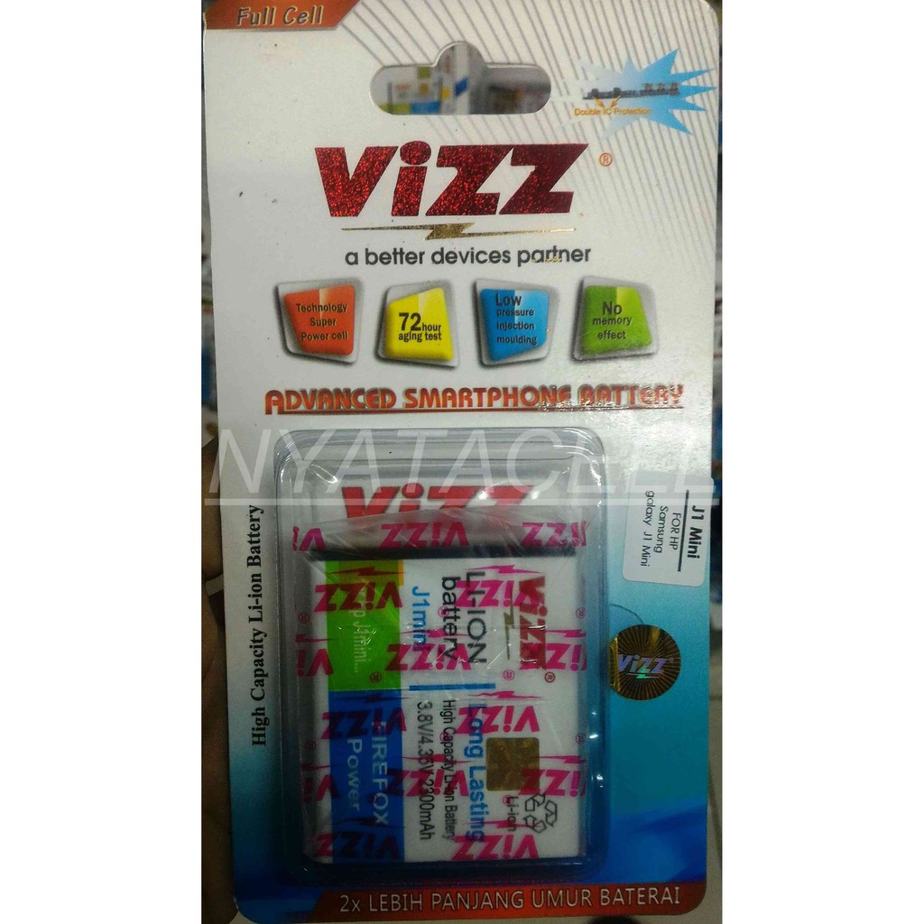Baterai Vizz Samsung Galaxy J1 Mini J105 / Batre Double Power Original
