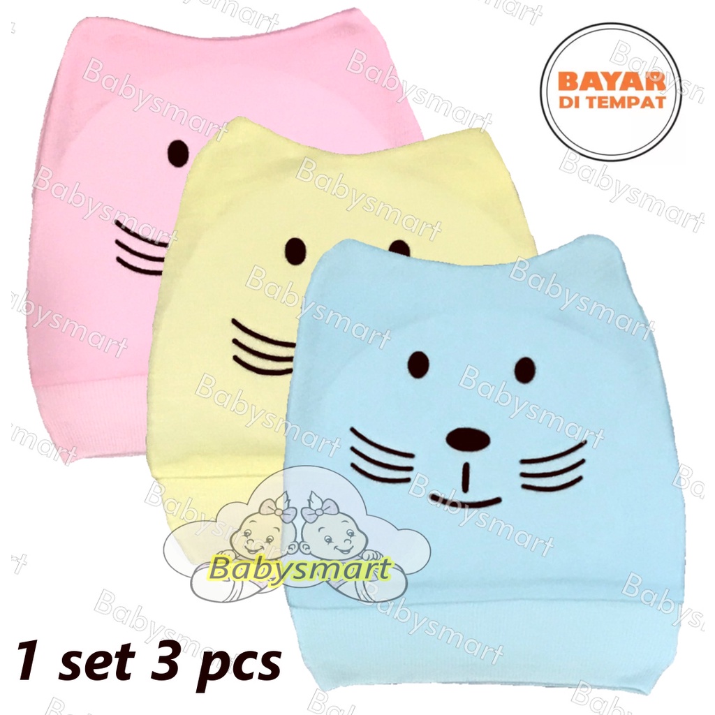 Babysmart - 3 PCS Topi Bayi / Anak Karakter motif TIGER Bahan Katun DK