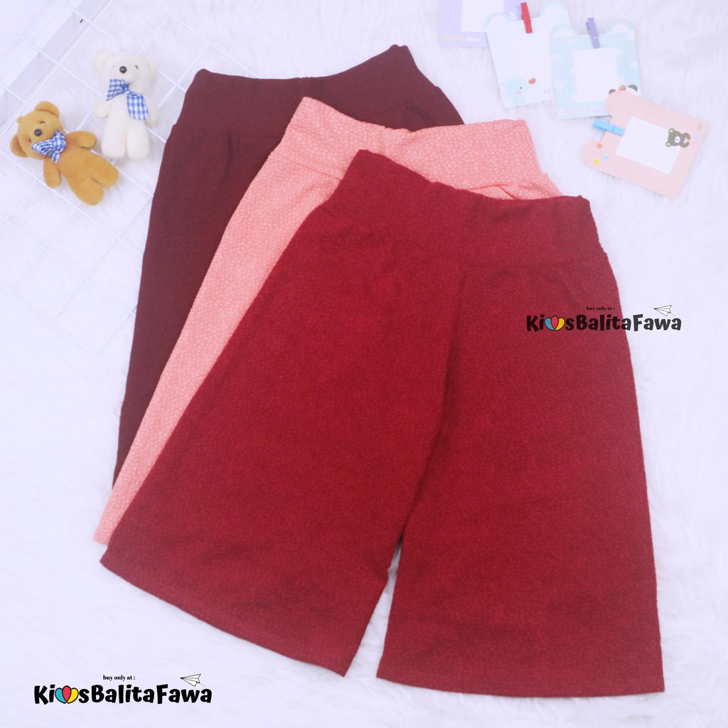 Kulot Polos Uk. 5-6 Tahun / Celana 3per4 Anak Perempuan Murah Celana Pendek Skirt Pant Adem
