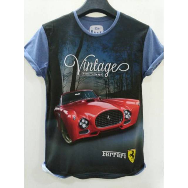  Kaos  Full Print Thailand 3D  Otomotif Ferrari Shopee  