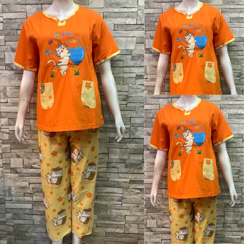DAILILAN CP STANDAR | BAJU TIDUR | PIYAMA | COD-Im Cat Polos Orange