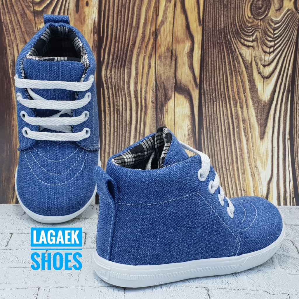 Sepatu Anak Laki Jeans Usia 1 2  Tahun Sepatu Boots Anak Laki Reject Layak Pakai [SEPATU REJECT]