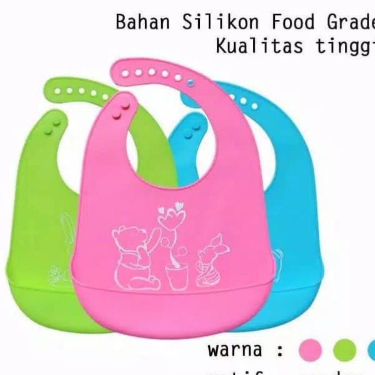 Slabber silikon silicone Celemek makan bayi BIB baby waterproof anti air