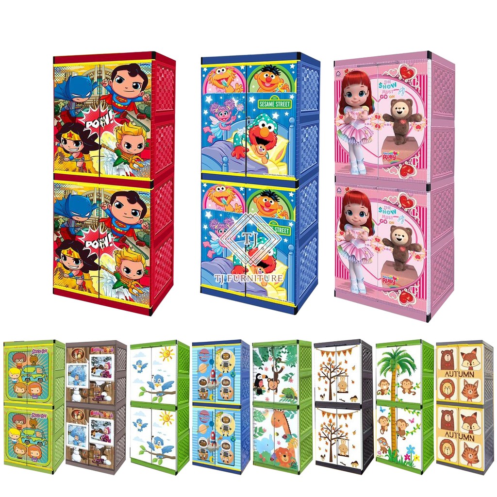 Akako - Lemari Plastik LP2P Printing - Lemari Pakaian Plastik Motif Anak