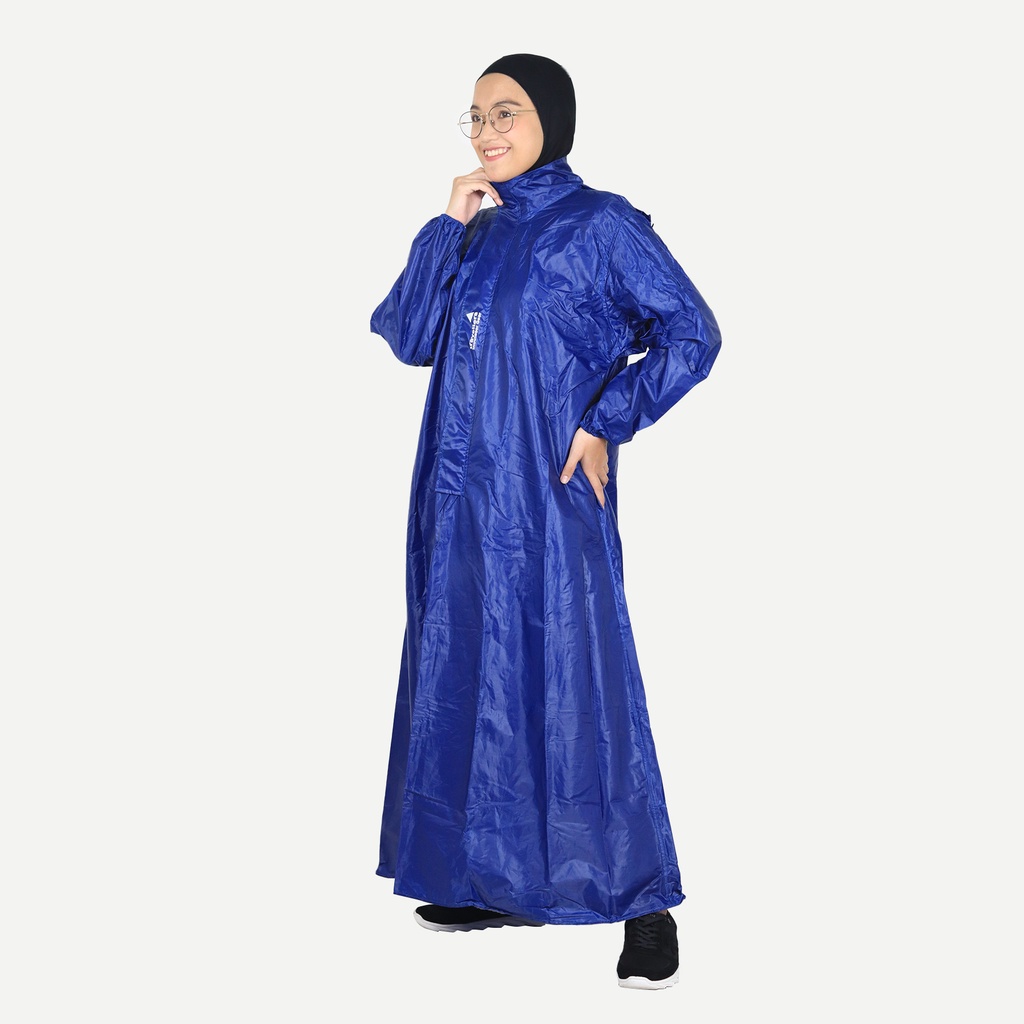 Jas Hujan Syari Jumbo Wanita Blue Series