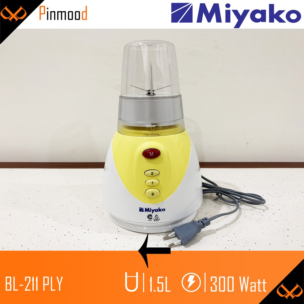 MIYAKO BLENDER BL-211 PLY [ 1,5 LITER ] PELUMAT 2 IN 1 PLASTIK DRY MILL BISA KERING