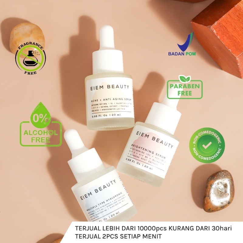 ❤️ MEMEY ❤️ EIEM BEAUTY Serum Brightening Niacinamide 10% | Acne + Anti Aging Actosome Retinol | Hydration Booster Hyaluronic