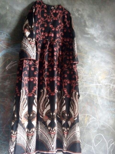 Ms Gamis Batik Sriwedari Maxi Super Jumbo Xxxl Ld 120 Bumil/busui Katun Sogan..