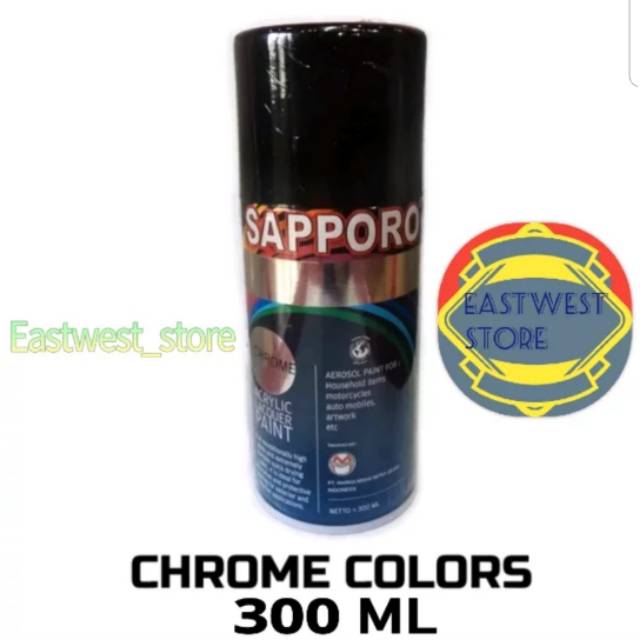 Chrome colour mirror -- Sapporo Spray Paint cat semprot aerosol