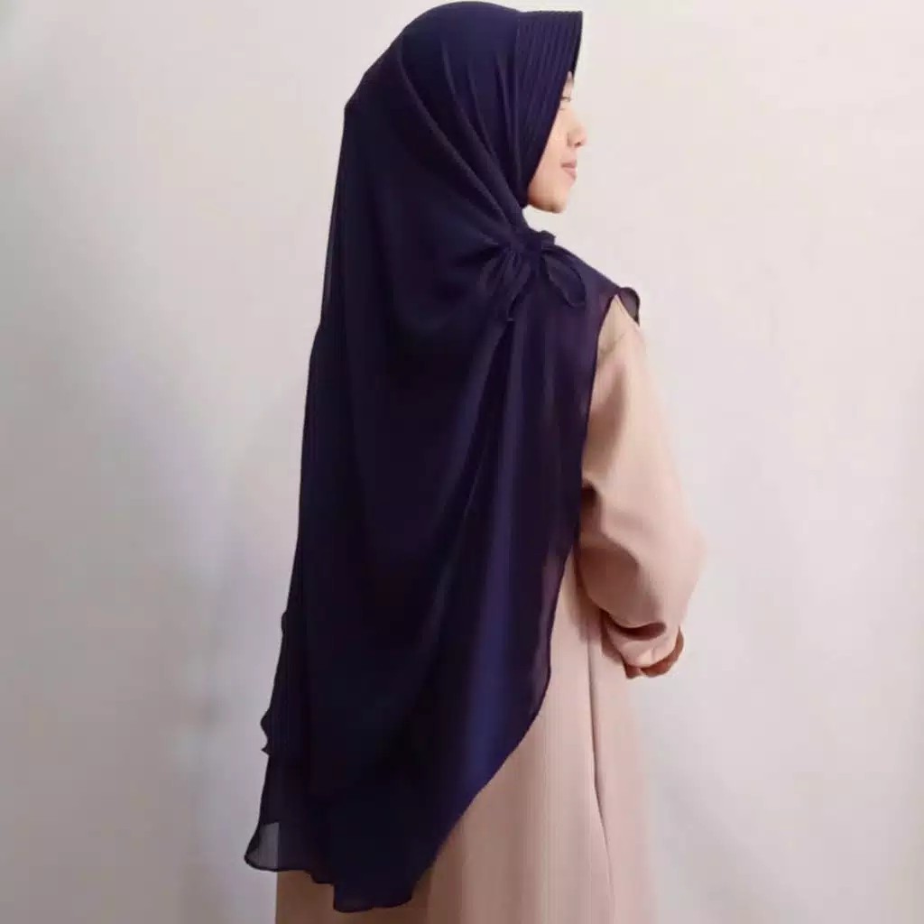PREMIUM KHIMAR JUMBO MALIKA CERUTY ARMANY-NAVY