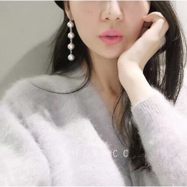 Anting mutiara panjang