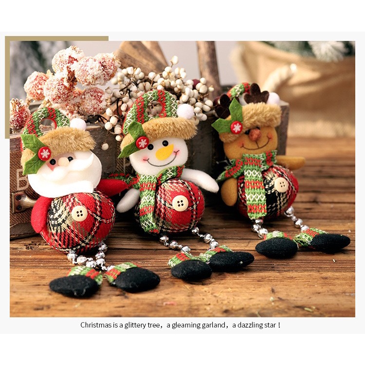 XDBB pajangan boneka natal bulat santa snowman rusa hiasan dekorasi