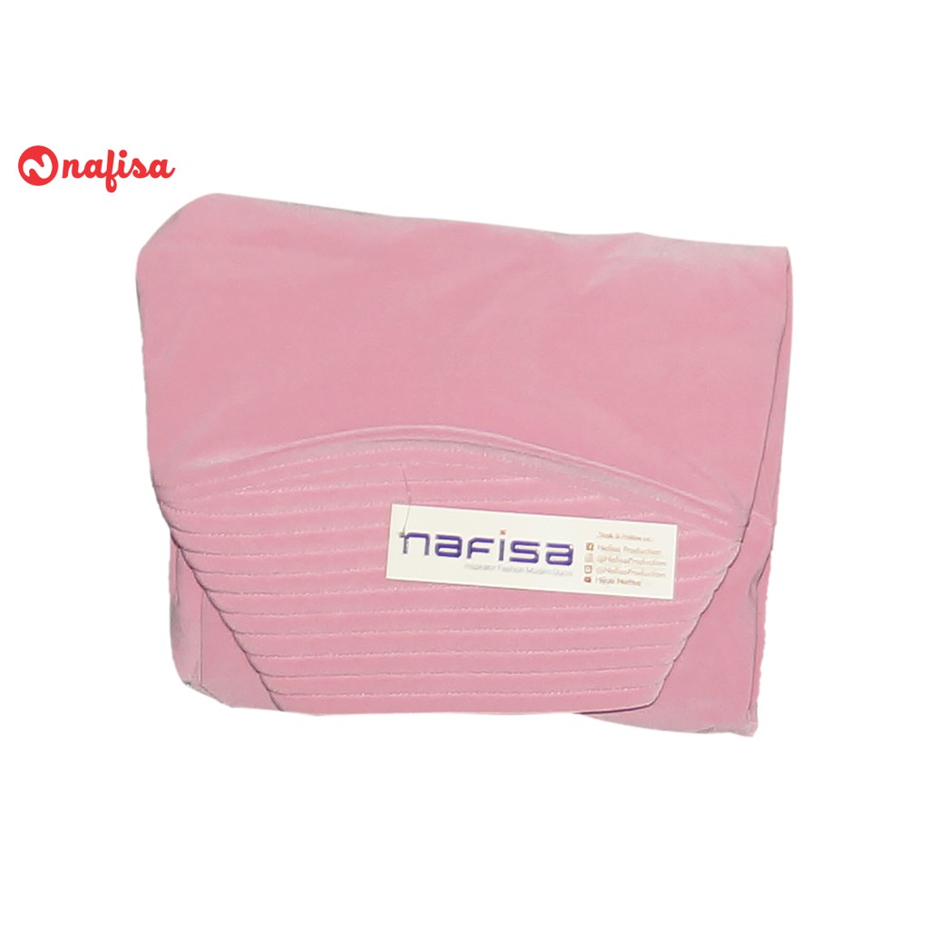 Jilbab Instan Syari Bergo Nafisa Santuzza | Hijab Bergo Panjang Premium Kerudung Pet Instan Jumbo-Dusty Pink
