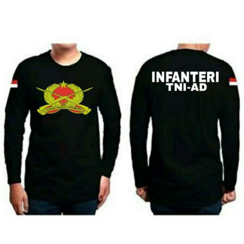 Kaos infateri tni ad / baju longslevee infanteri tni ad