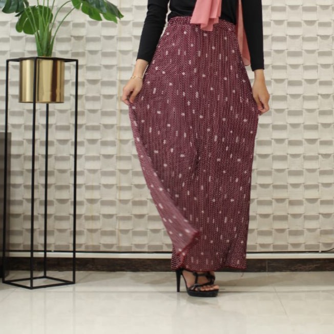 DEVAGO Rok Panjang Wanita Plisket Rovika Nyaman Modis Casual Stylist Ori All Size