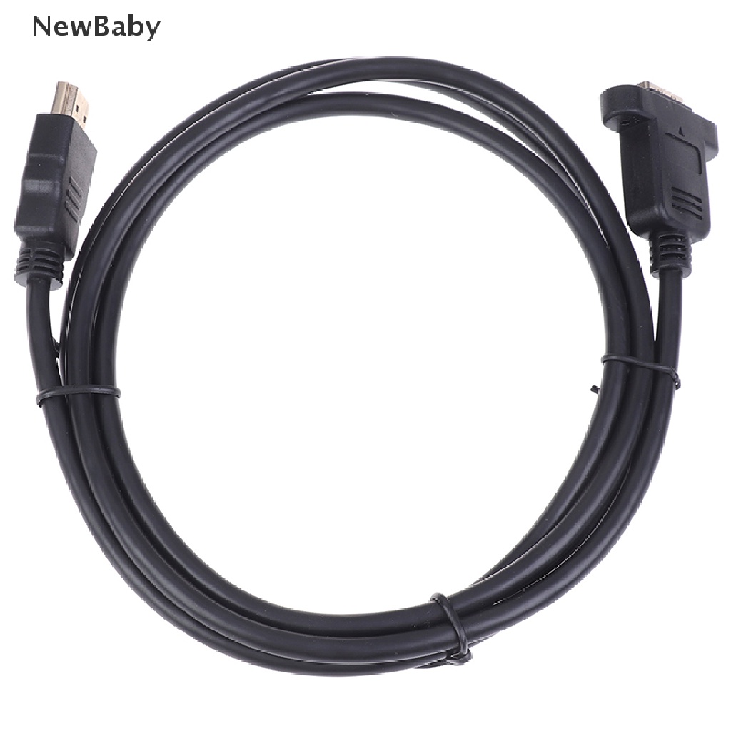 Newbaby 1Pc Kabel Extension HDMI Male Ke Female Lapis Emas Dengan Panel Sekrup