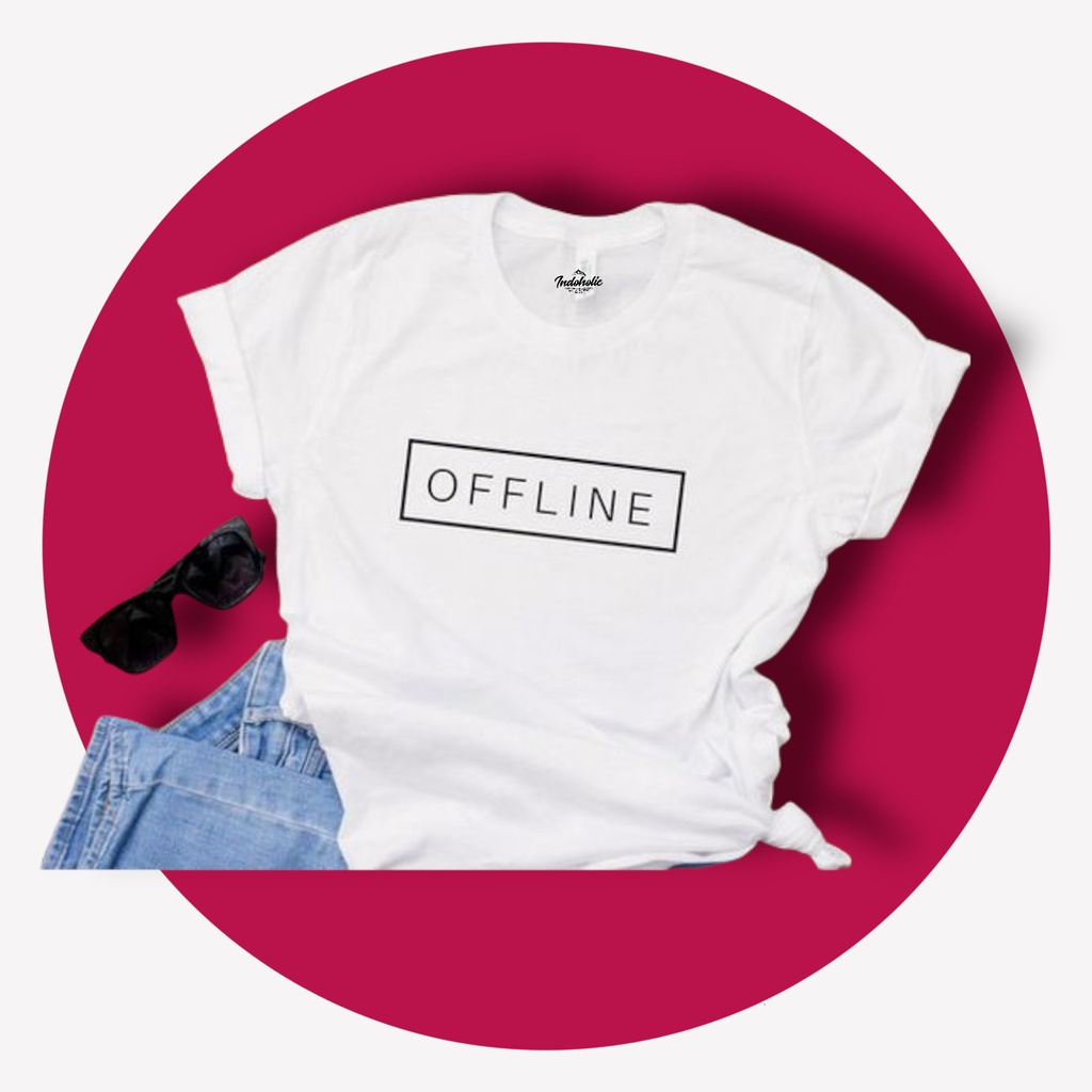 Indoholic Atasan Wanita Baju Kaos distro Oversize Polos Pakaian Tumblr Fashion Original Combed 100% Offline