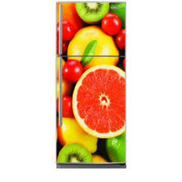 Sticker kulkas 2pintu motif buah