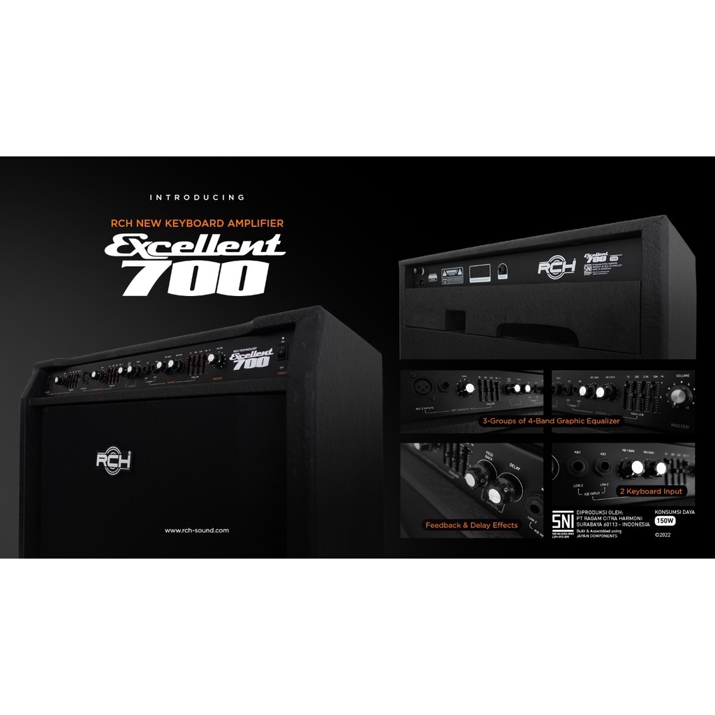 Jual Amplifier Keyboard RCH Excellent 700 NEW Shopee Indonesia