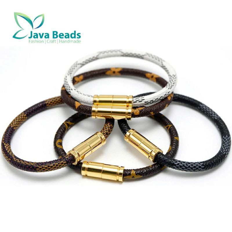 Gelang Tali Kulit LV Magnet