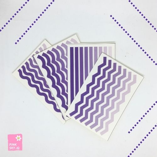

[BACA DESKRIPSI] STICKER DECORATION GELOMBANG ZIGZAG GARIS OMBAK CUTE PASTEL POLOS DECO