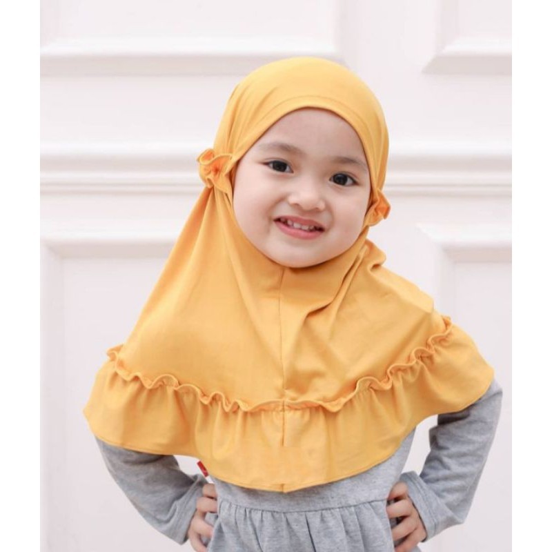 jilbab / anak / bayi / hijab /allsize 0-3 tahun/ CARLA-KUNYIT