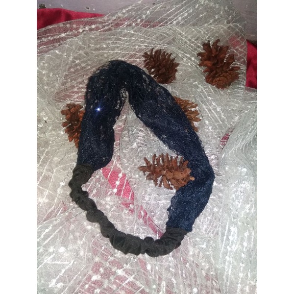 bandana brukat/bando/headband/asesoris kepala wanita