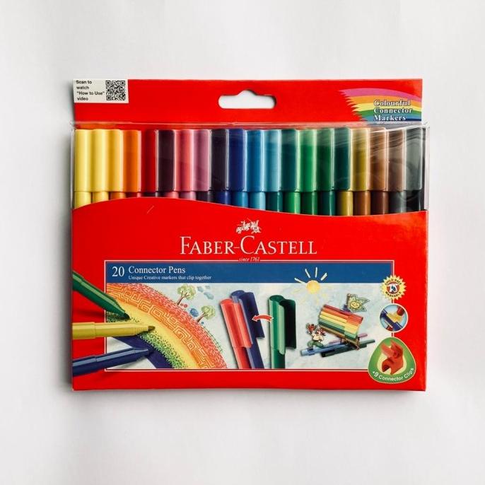 

Spidol Anak Warna Connector Pens 20 Color Markers Faber Castell