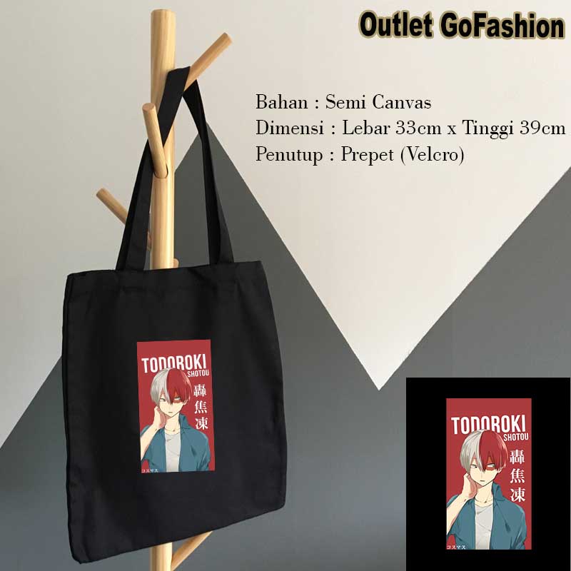 Tas Totebag Tote Bag Anime Shotou Todoroki My Hero Academia TP06 Manga Jepang Distro Gratis Ongkir