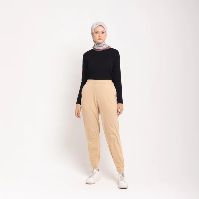 CELANA PANJANG BAWAHAN WANITA KAOS JOGER COMBED DAUKY