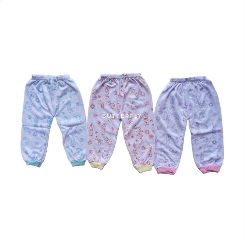 6 Pcs Celana Panjang Bayi Putih Motif