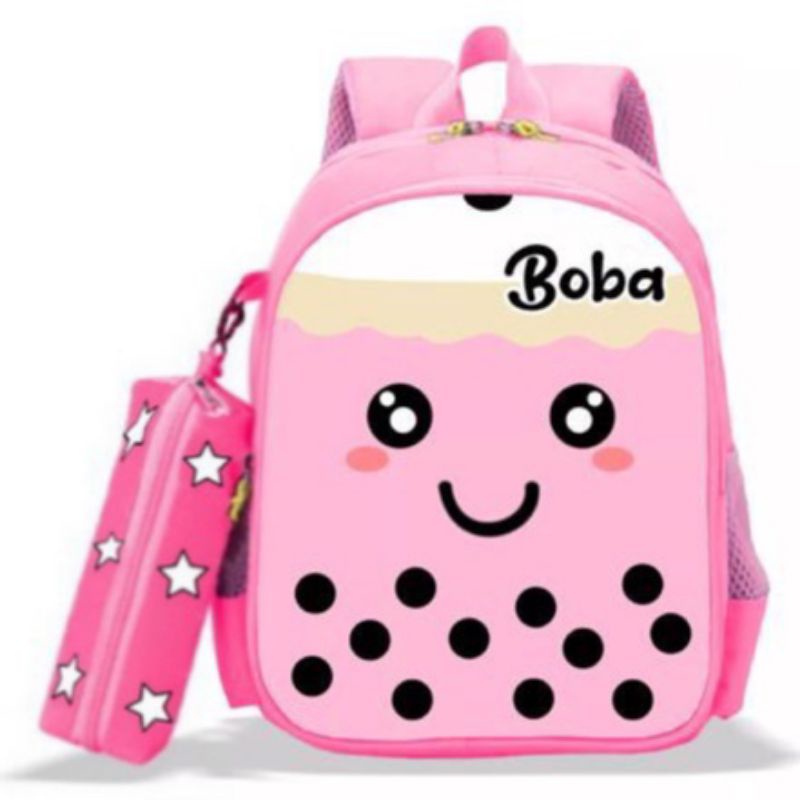 PREMIUM TAS BOBA Tas Ransel Sekolah Anak Tas Karakter BOBA Tas 2in 1 GRATIS TEMPAT PENSIL