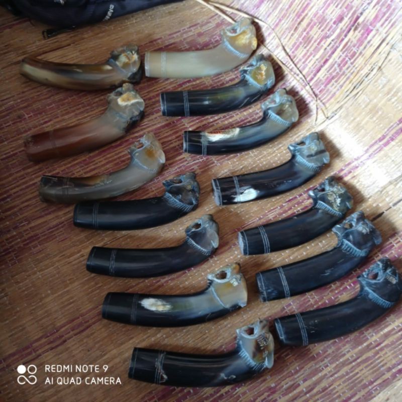 gagang bedog ukir macan tanduk