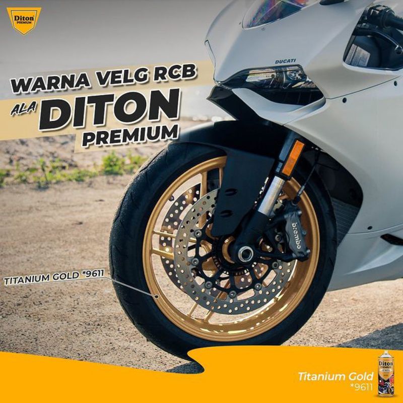 Pilok Velg RCB Titanium Gold 9611* Paket Diton Premium Cat Semprot Sepeda Motor Mobil Engine Velg  T