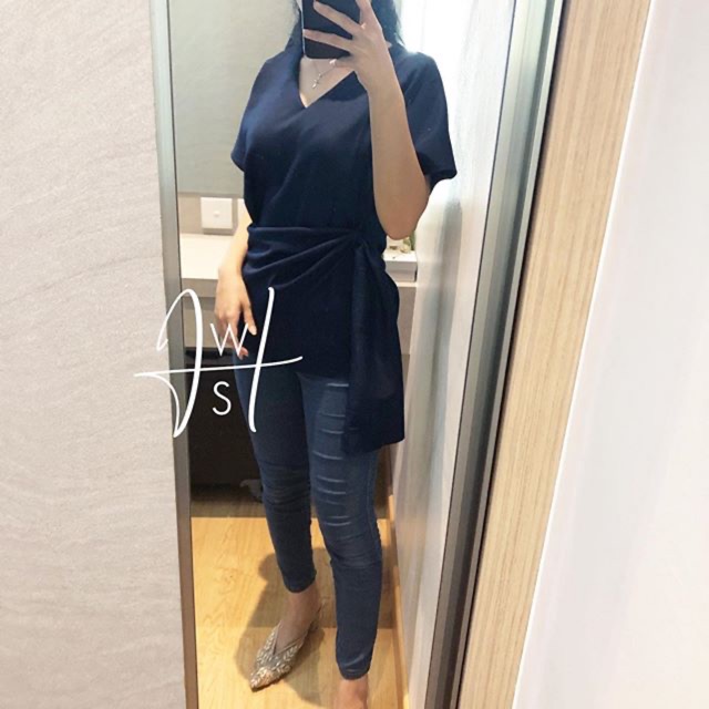 Noelle Tied Top (Baju Blouse Ready Casual Atasan Clothing Big Size)