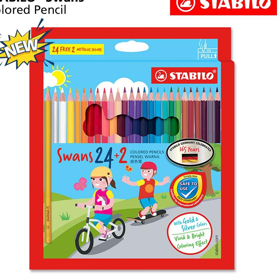 

Paling Sesuai.. STABILO Swans Colored Pencils 24+2 pcs / SPECIAL EDITION / Pensil Warna isi 24+2 pcs