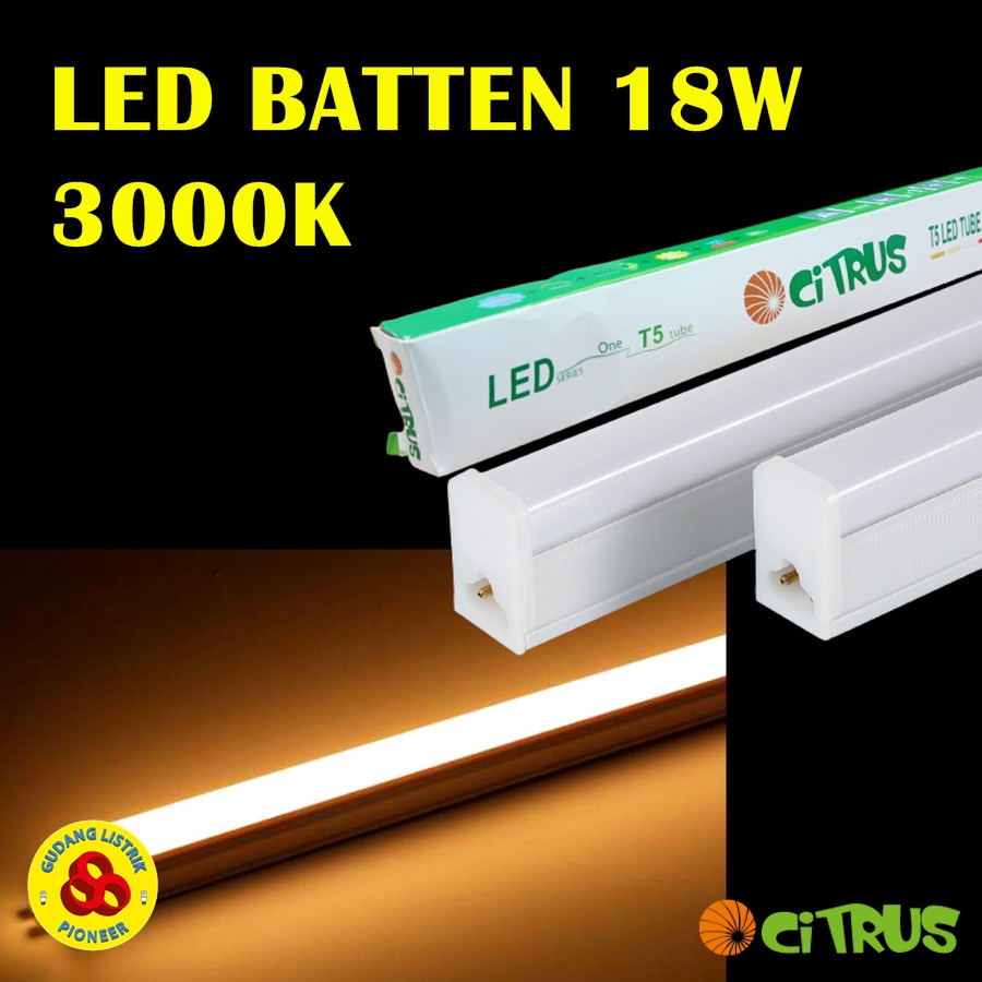 Citrus Lampu LED T5 Batten 18W 1200mm Kuning LED Tube 18 Watt 3000K