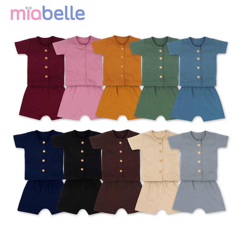 Miabelle Button Set Pendek - Miabelle Setelan Baju Anak Earth Tone series