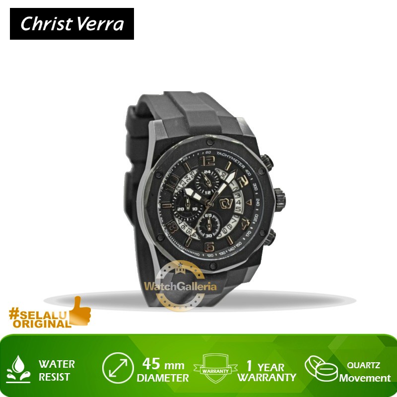 Jam Tangan Christ Verra CV C71177G-36 BLK Original Murah